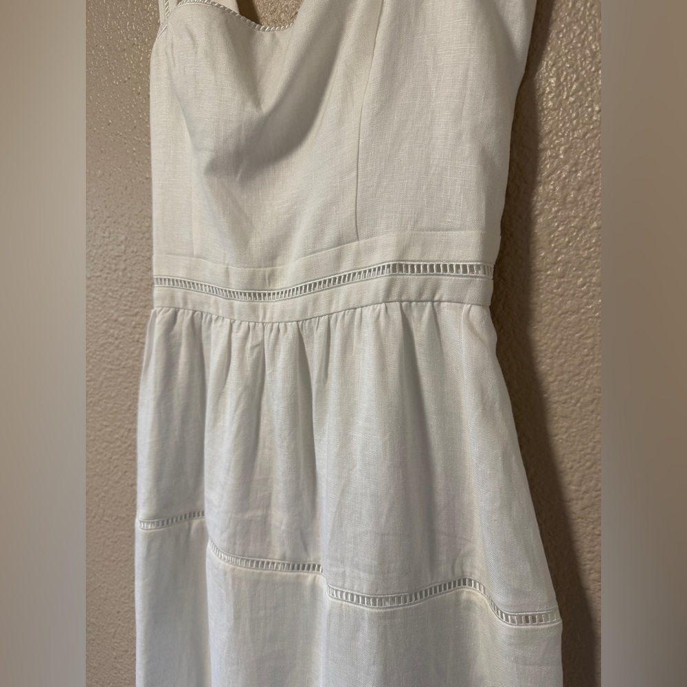 NWOT Reformation Everett Linen Midi Dress White A-Line Summer Vacation 8 Bridal - Picture 6 of 11